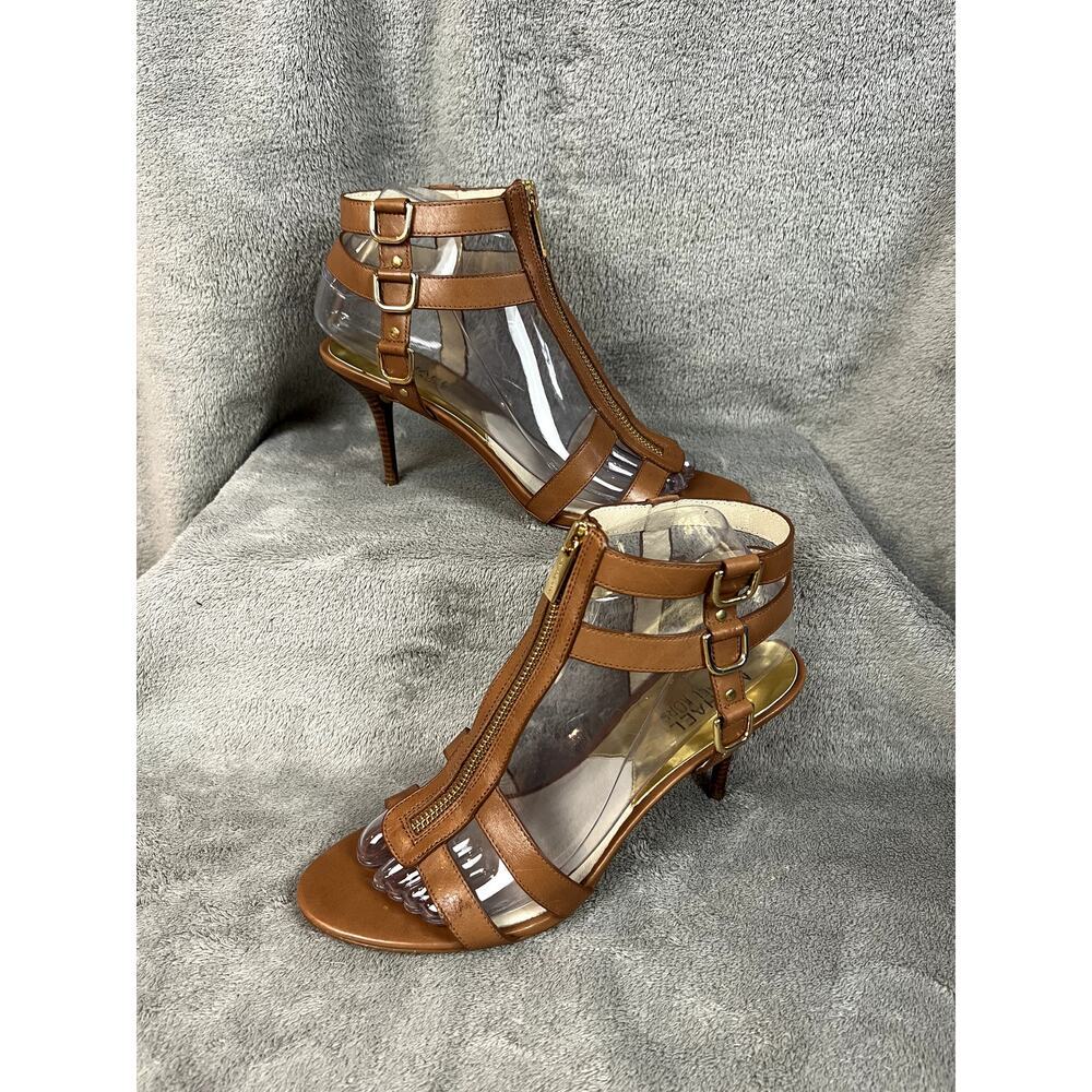 Michael Kors Kennedy Caged Heels Womens 8M Strappy Sandals Zipper